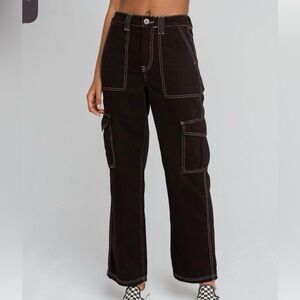 Urban Outfitters BDG White Stitch Denim Cargo Pants